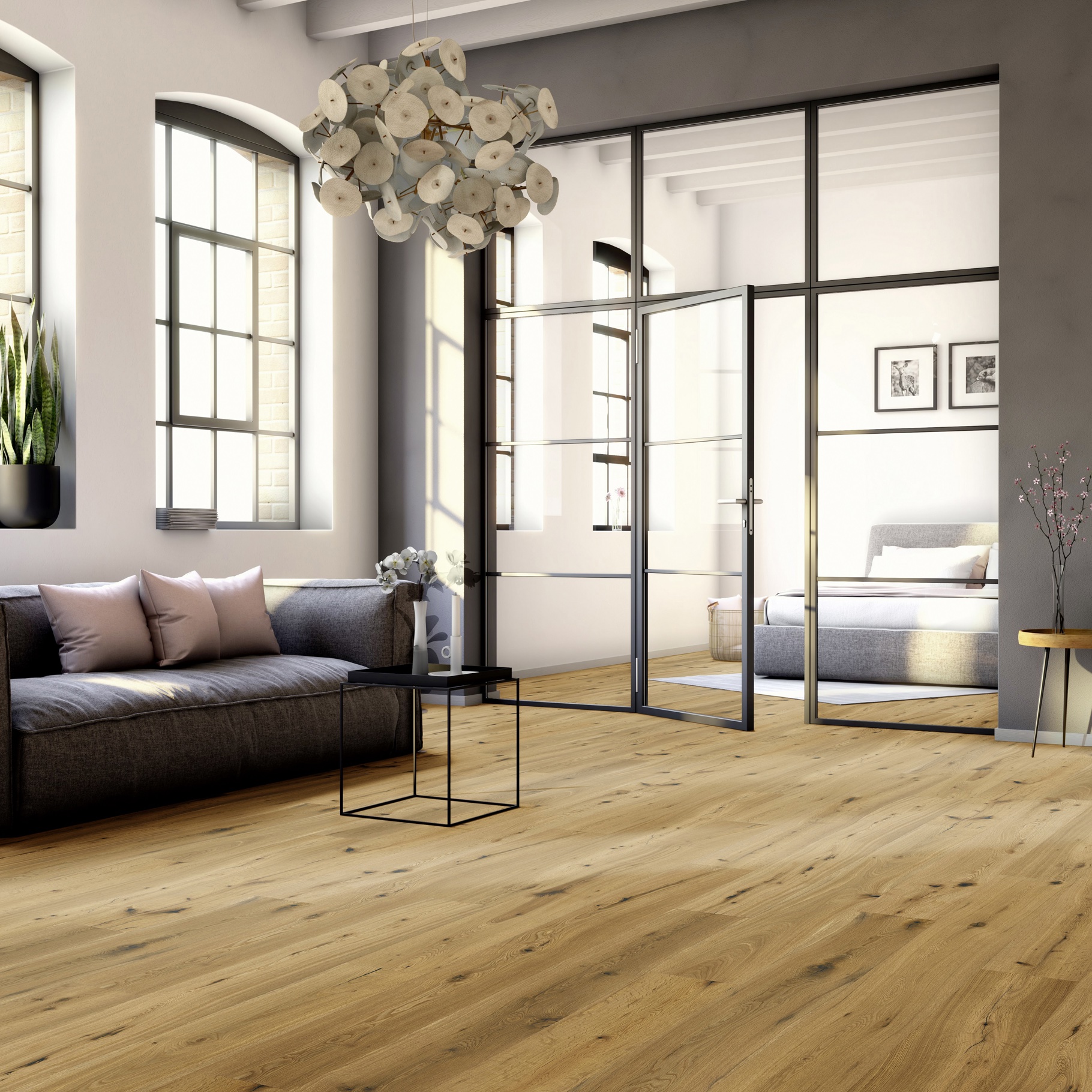 PERSEUS® BASIC 3-Schicht Fertigparkett LHD 4V Eiche Markant Natur gebürstet geölt 1900 x 189 x 14mm – Bild 3