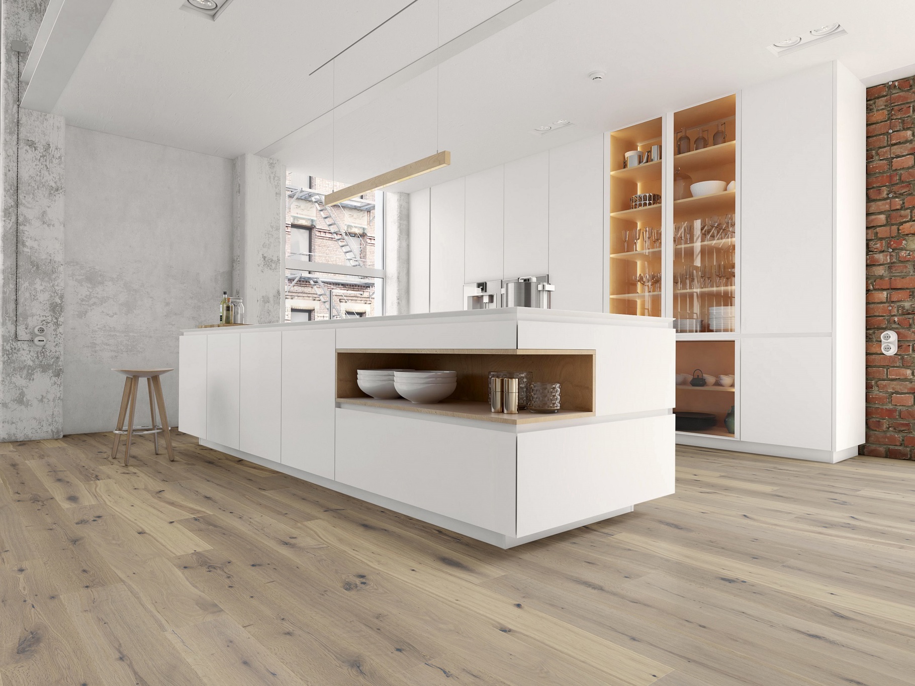 PERSEUS® BASIC 3-Schicht Fertigparkett LHD 4V Eiche Markant Weiss gebürstet geölt 1900 x 189 x 14mm – Bild 3