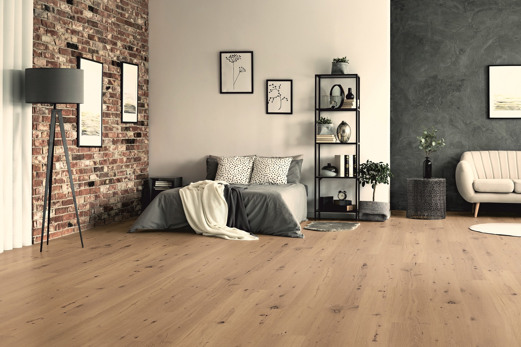 PERSEUS® BASIC 3-Schicht Fertigparkett LHD 4V Eiche Markant Rohoptik gebürstet geölt 1900 x 189 x 14mm – Bild 3