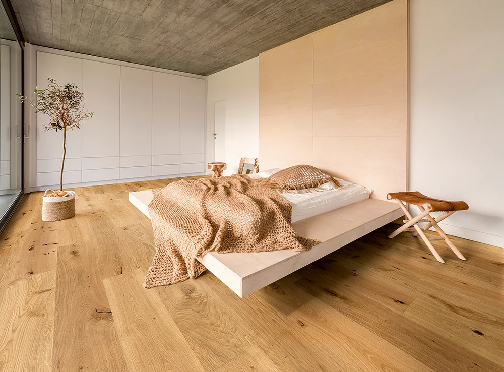 PERSEUS® BASIC 3-Schicht Fertigparkett LHD 4V Eiche Rustikal Astig Natur XL gebürstet geölt 2200 x 260 x 15mm – Bild 3