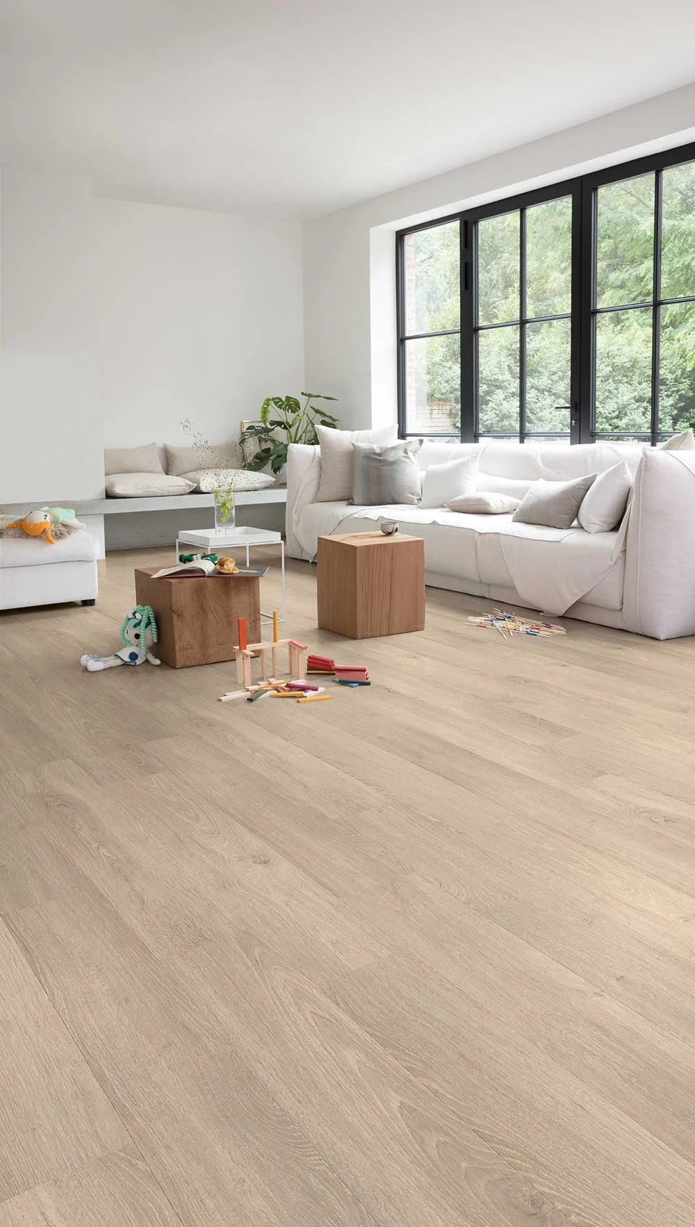 Unilin Laminat Landhaus Dielen LOC FLOOR + BASIC Eiche authentic hellbraun 1261 x 192 x 7mm – Bild 2