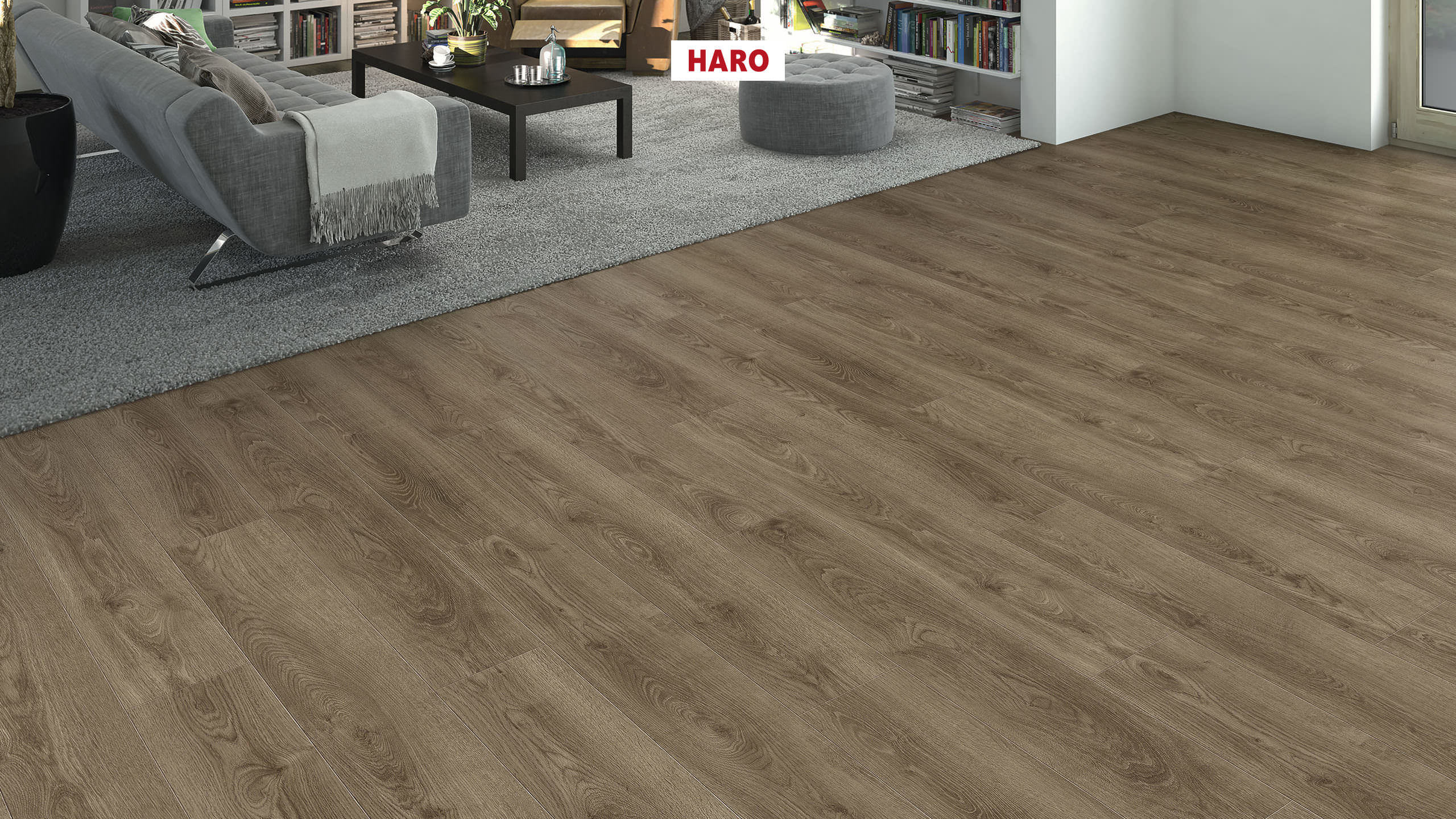 HARO Designboden Disano WaveAqua Landhausdiele 4V Eiche Victoria samtbraun* 1282 x 193 x 8mm