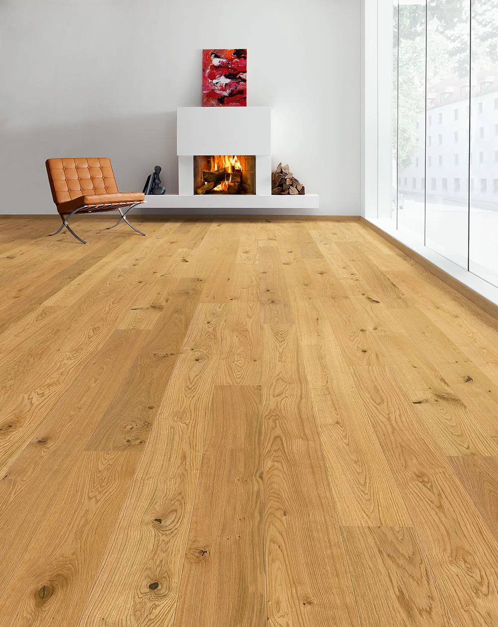 PERSEUS® CLASSIC 3-Schicht Fertigparkett 5G LHD 2V Eiche Lebendig Str. Naturmatt Versiegelt 2200 x 180 x 12mm – Bild 2